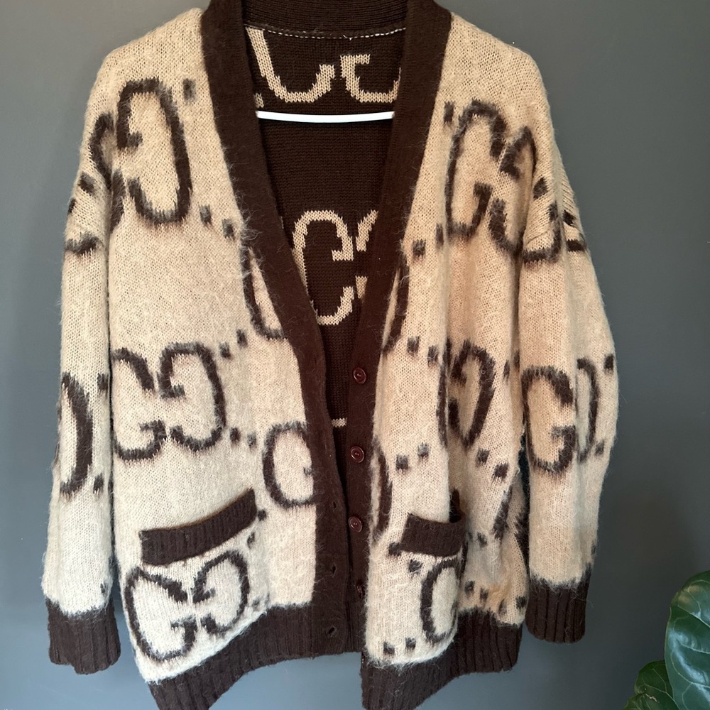Designer Brown and Cream Women's Sweater
